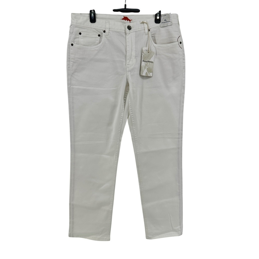 Tommy Bahama Boracay Jean Men 35x30 White Straight Fit Stretch Preppy New